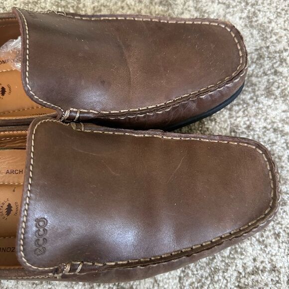 Ecco Leather Men’s Brown Loafers 43=9-9.5 - Picture 2 of 8